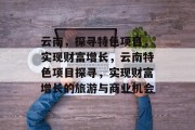 云南，探寻特色项目，实现财富增长，云南特色项目探寻，实现财富增长的旅游与商业机会