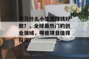 学习什么小生意赚钱好做？，全球最热门的创业领域，哪些项目值得投资?