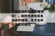 广西玉林的小生意赚钱吗？，如何快速低成本创业并赚钱，关于玉林小生意的建议