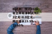 科达利：预计2024年上半年净利润为6.1亿元~6.8亿元，同比增长19.9%~33.65%