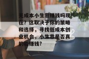 无成本小生意赚钱吗现在？这取决于你的策略和选择，寻找低成本创业机会，小生意是否真的能赚钱?