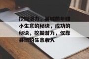 挖掘潜力，县城前年赚小生意的秘诀，成功的秘诀，挖掘潜力，仅靠县城的生意收入