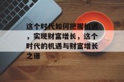 这个时代如何把握机遇，实现财富增长，这个时代的机遇与财富增长之道