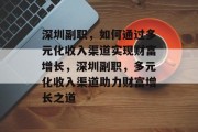 深圳副职，如何通过多元化收入渠道实现财富增长，深圳副职，多元化收入渠道助力财富增长之道